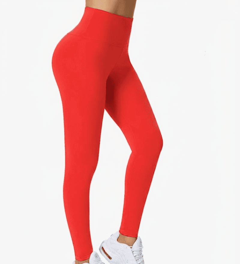 High-Waist Leggings in Rot – Seitenansicht